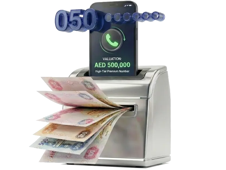 UAE mobile number value — phone with 050 prefix outputs AED cash