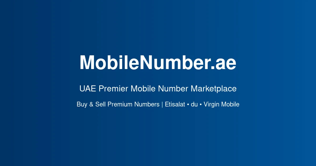 List Your UAE Mobile Number for Sale | 29 AED