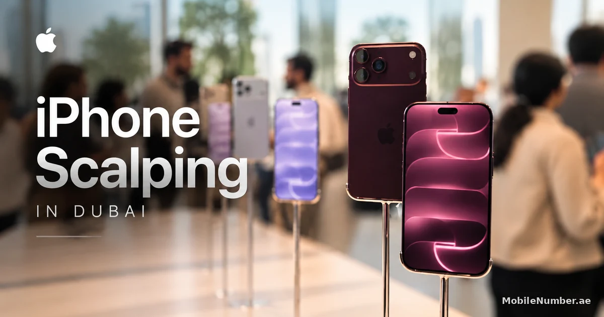 iPhone scalping in Dubai — sealed iPhone 18 Pro units and launch-day queues outside an Apple Store, 18 September 2026