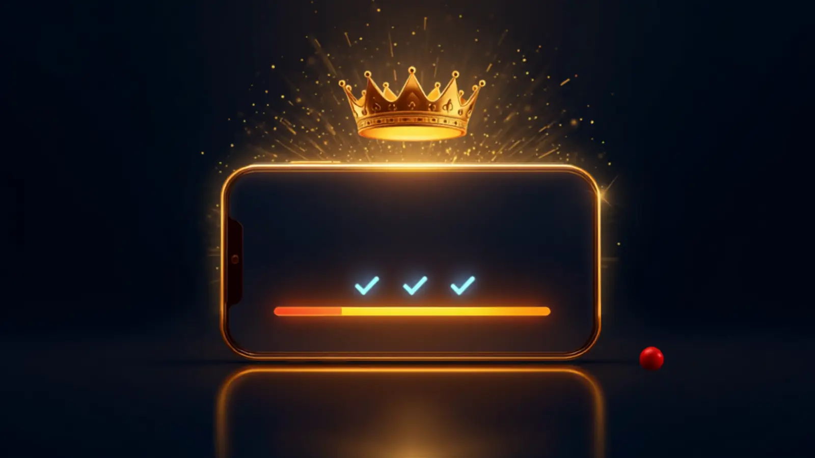 Owning your dream UAE VIP mobile number after completing the installments — a golden number on a smartphone with a completed payment checklist, aspirational, in navy, red, blue and gold