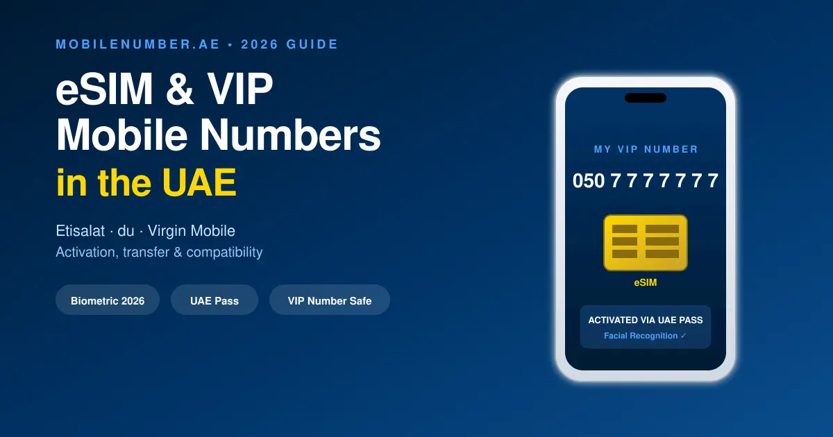 eSIM and VIP mobile numbers in the UAE — Etisalat, du and Virgin Mobile 2026 activation guide